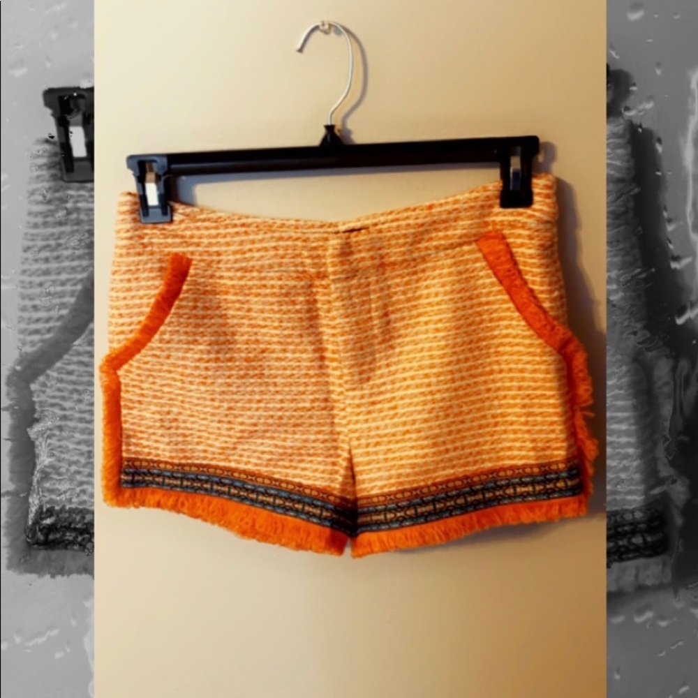 Orange and white English Rose shorts